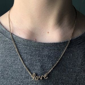 Gold "Love" Necklace